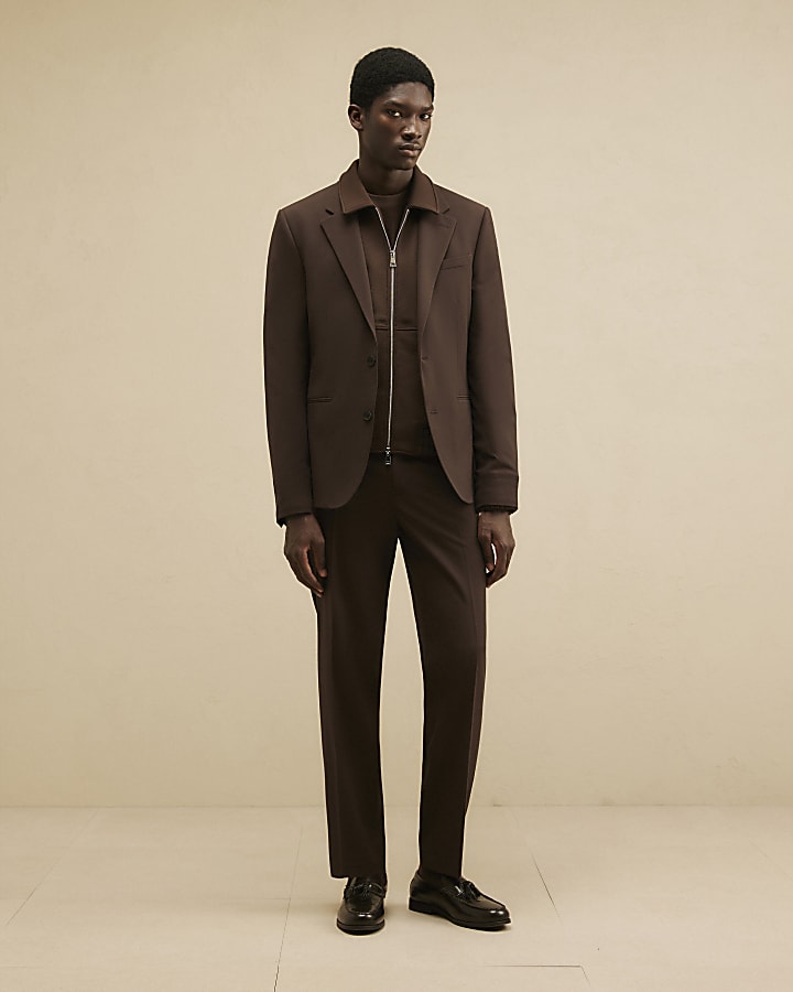Brown Slim Fit Suit Jacket