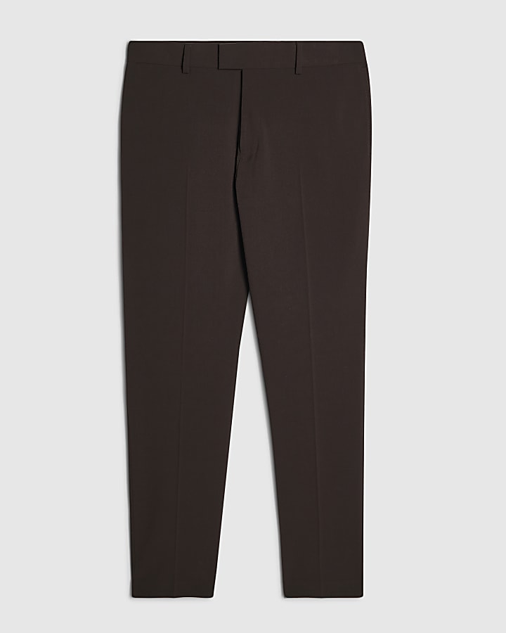 Brown Slim Fit Suit Trousers