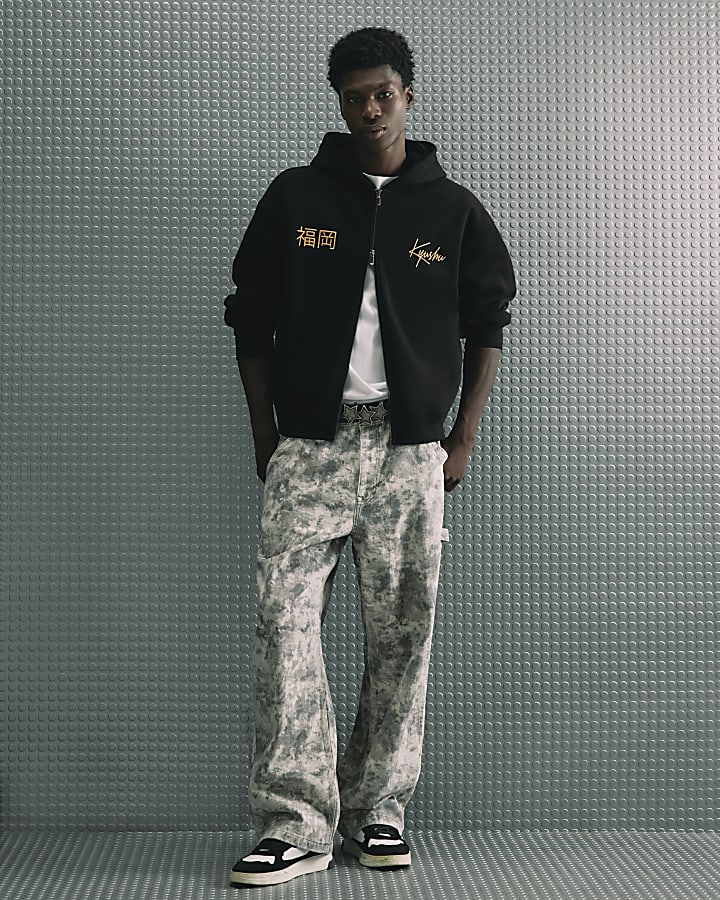Black Oversized Fit Kamakura Hoodie