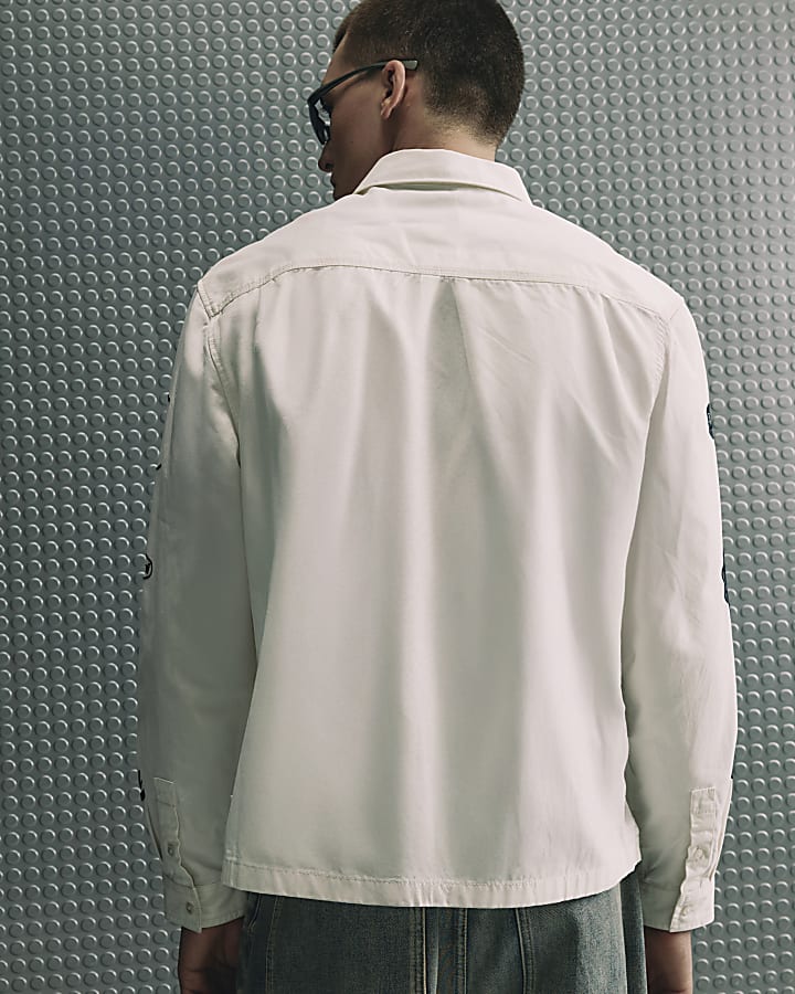 White Cotton Badged Club House Shirt