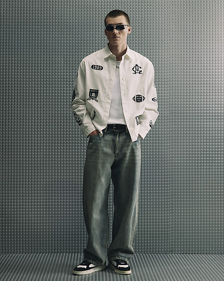 White Cotton Badged Club House Shirt