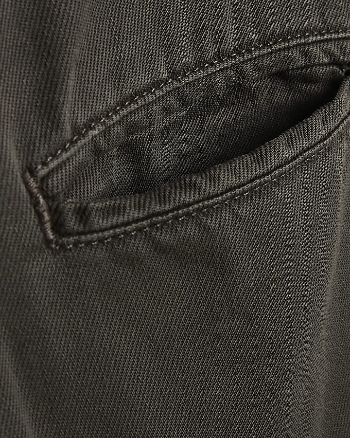 Brown Regular Fit Cotton Zip Through Jacket