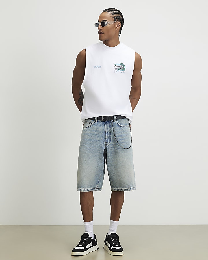 White Regular Fit Bellevue Hotel Tank Top