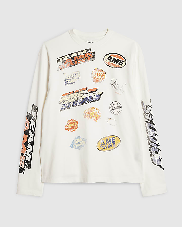 White Oversized Fit Cotton Ame Saint T-Shirt