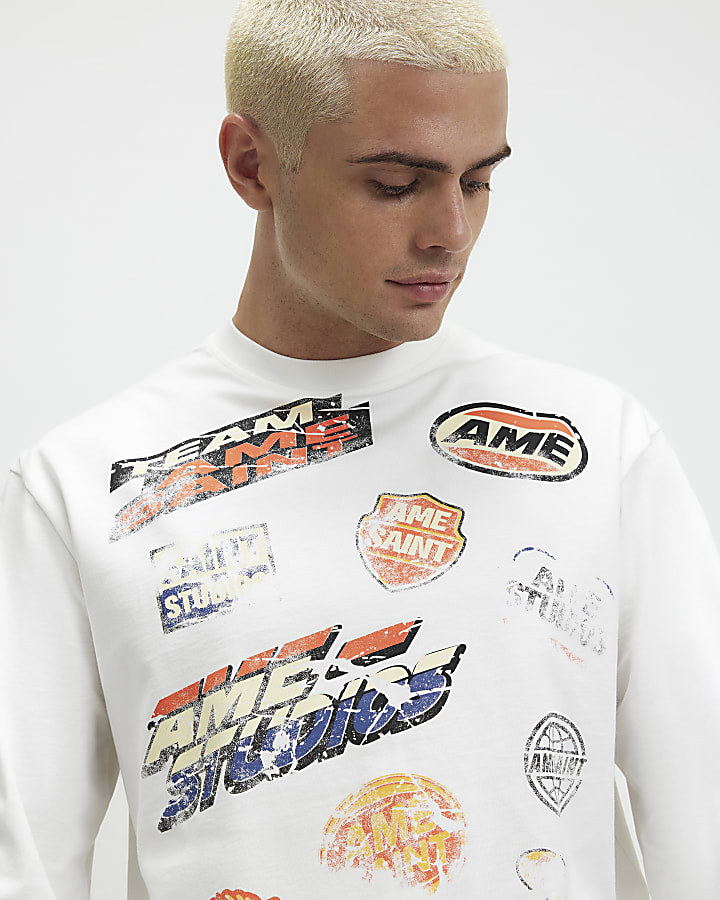 White Oversized Fit Cotton Ame Saint T-Shirt