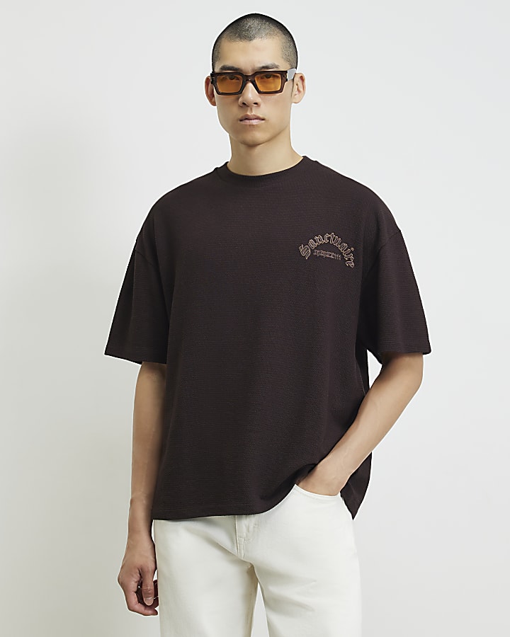 Brown Sanctuaire Tapestry T-Shirt