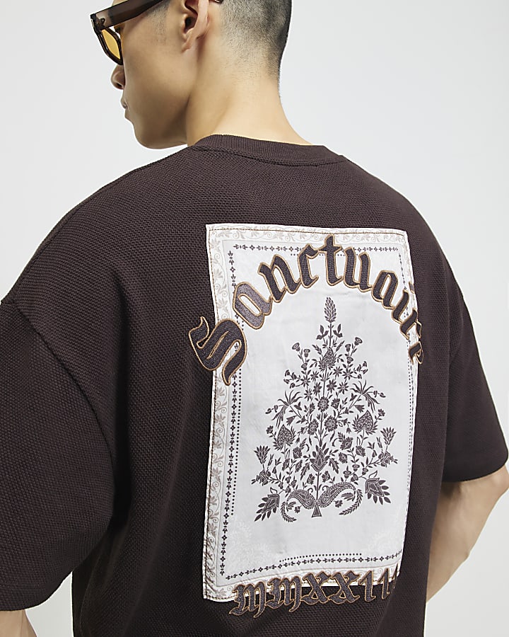 Brown Sanctuaire Tapestry T-Shirt