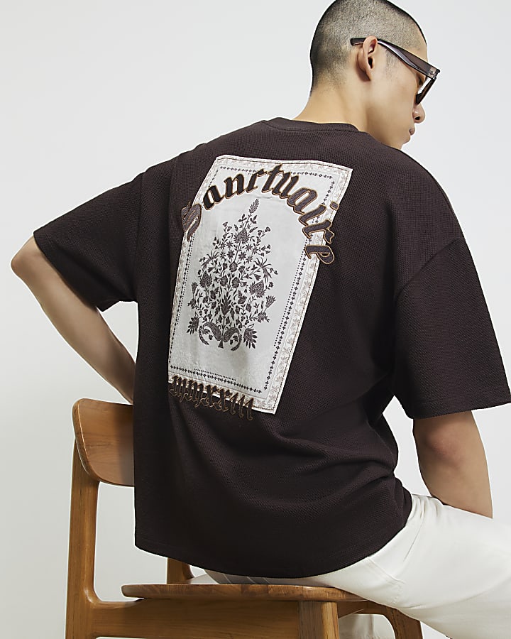Brown Sanctuaire Tapestry T-Shirt
