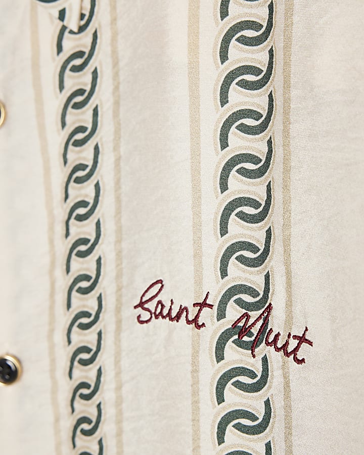 Cream Regular Fit Chain Print Shirt