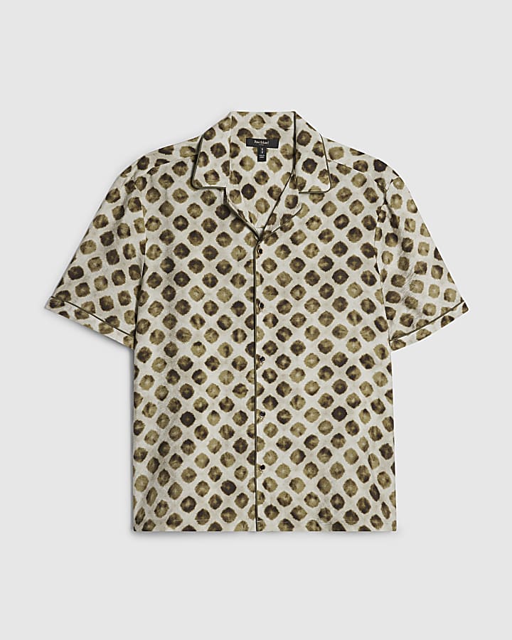 Green Regular Fit Blurred Dotted Shirt