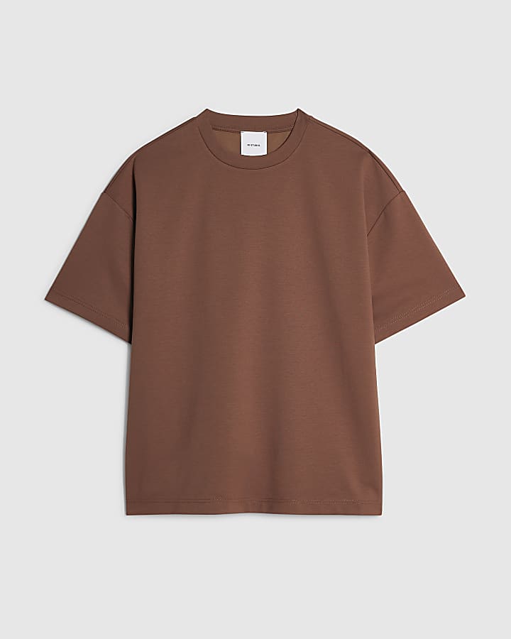Brown RI Studio Boxy Crew Neck T-Shirt