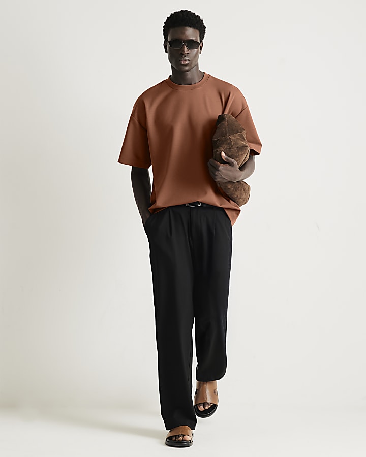 Brown RI Studio Boxy Crew Neck T-Shirt