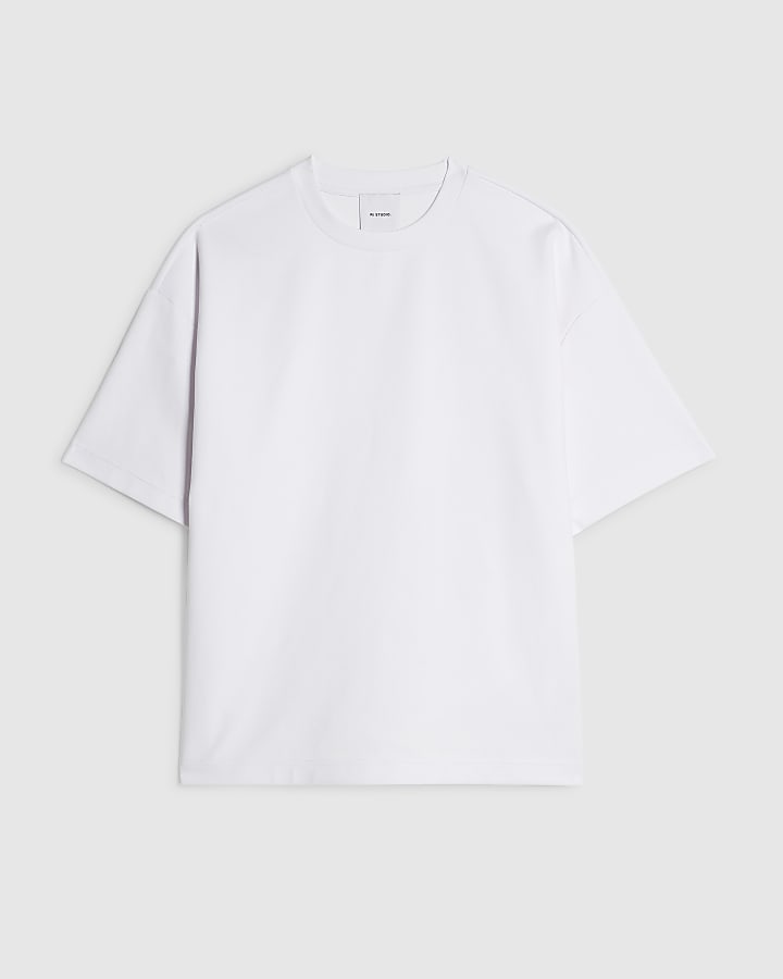 White RI Studio Boxy Crew Neck T-Shirt