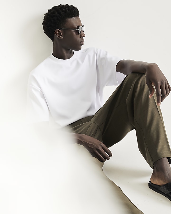 White RI Studio Boxy Crew Neck T-Shirt