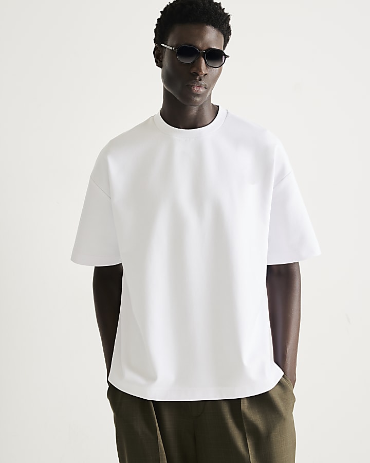 White RI Studio Boxy Crew Neck T-Shirt
