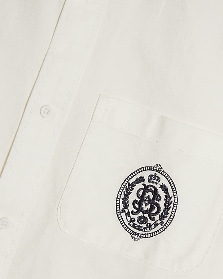 White Cotton Embroidered Sanctuaire Shirt
