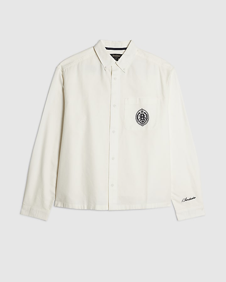 White Cotton Embroidered Sanctuaire Shirt