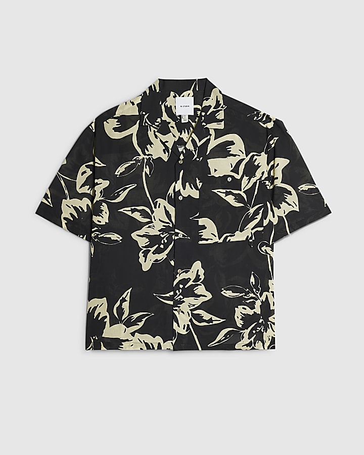 Black RI Studio Floral Short Sleeve Shirt