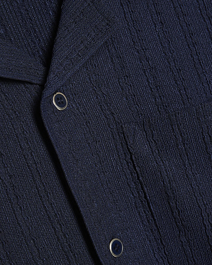 Navy Vertical Texture Shirt