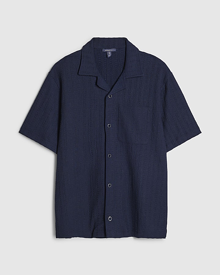Navy Vertical Texture Shirt