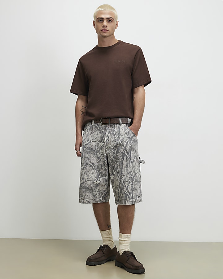 Brown Regular Fit Cotton Ame Saint T-Shirt