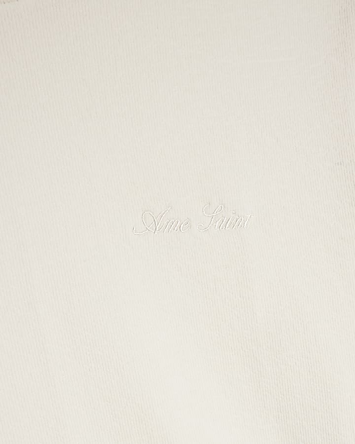 Cream Regular Fit Cotton Ame Saint T-Shirt