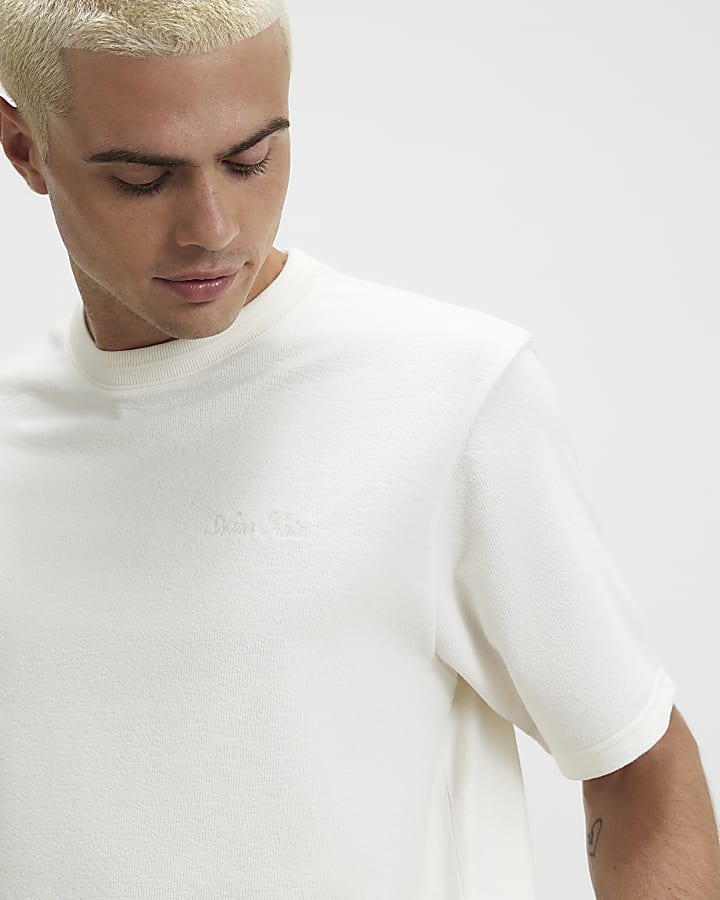 Cream Regular Fit Cotton Ame Saint T-Shirt
