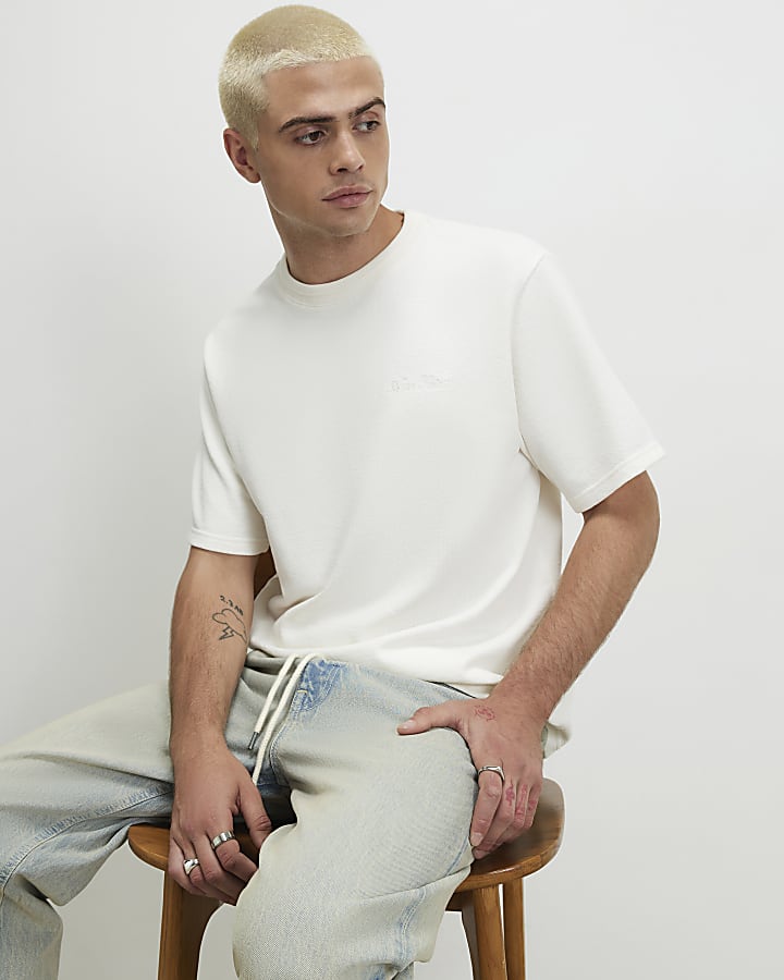 Cream Regular Fit Cotton Ame Saint T-Shirt