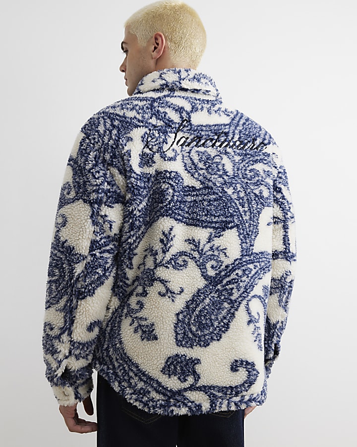 Blue Borg Paisley Print Overshirt