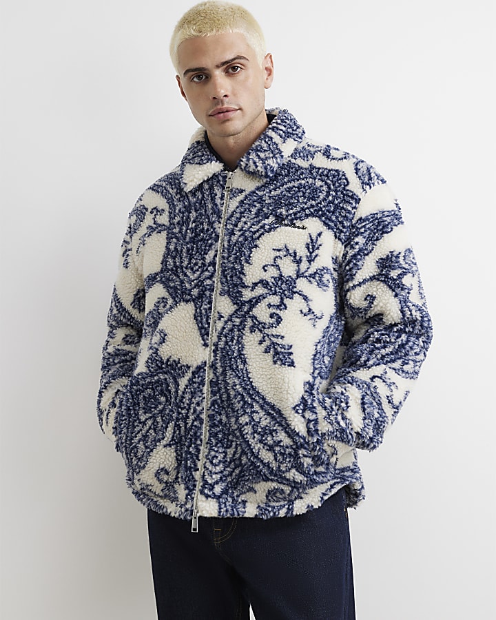 Blue Borg Paisley Print Overshirt