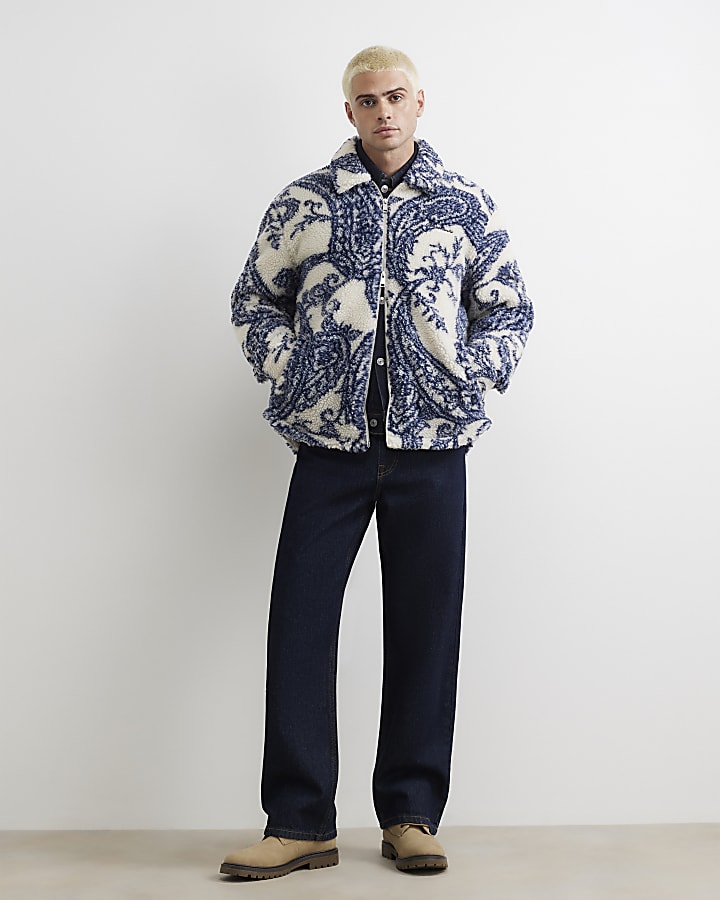 Blue Borg Paisley Print Overshirt