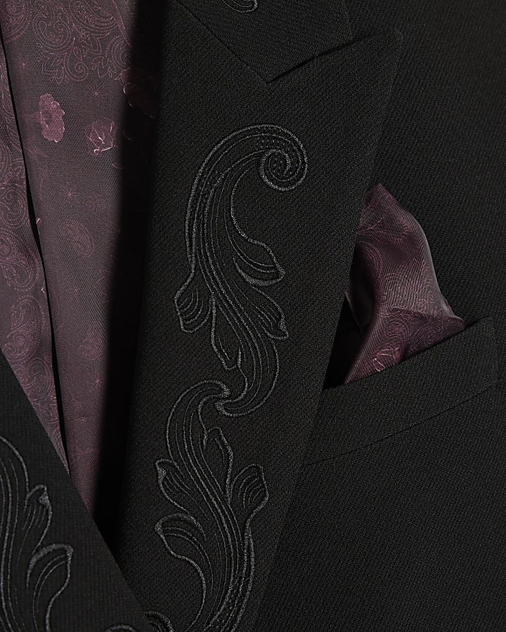 Black Embroidered Baroque Blazer
