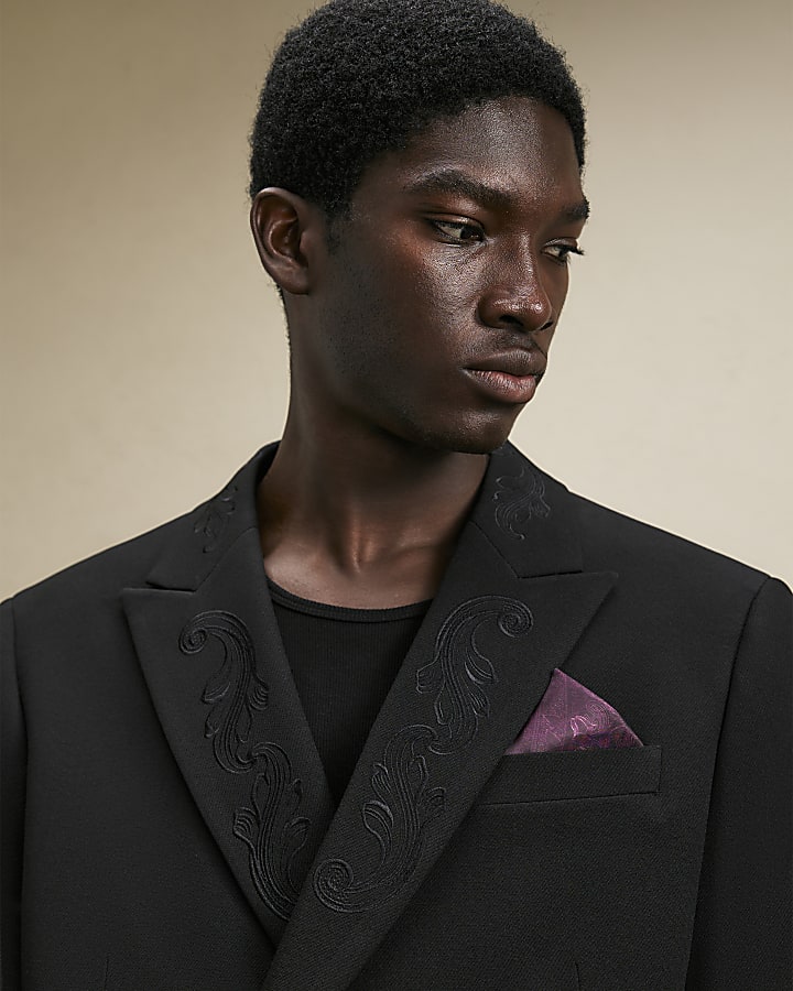 Black Embroidered Baroque Blazer