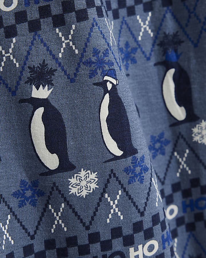 Navy Fairisle Penguin Pyjamas Set