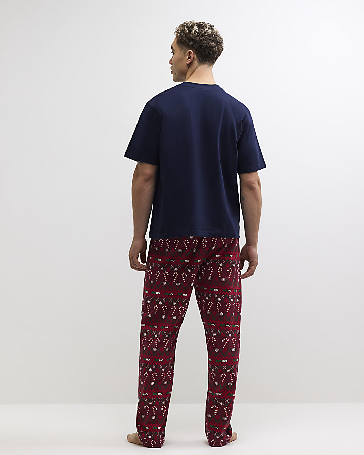 Red Regular Fit Fairisle Candy Pyjamas Set