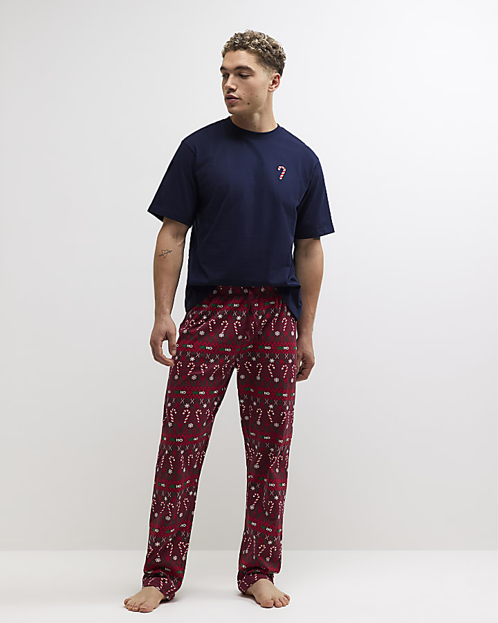 Red Regular Fit Fairisle Candy Pyjamas Set