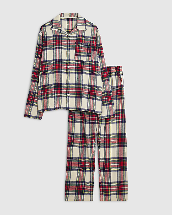 Red Woven Check Pyjama Set