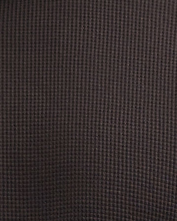 Brown Cotton Waffle Textured Loungewear Set