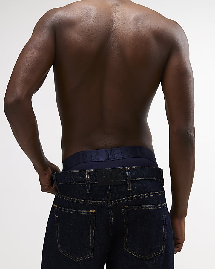 Navy Satin Pack Of 5 Trunks
