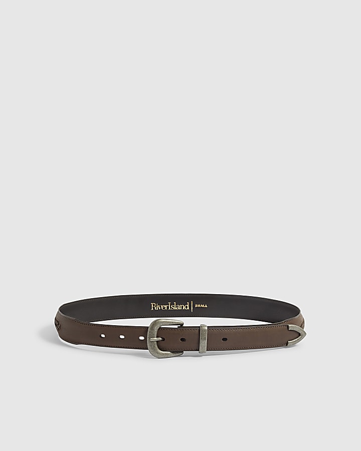 Brown Western Real Suede Belt