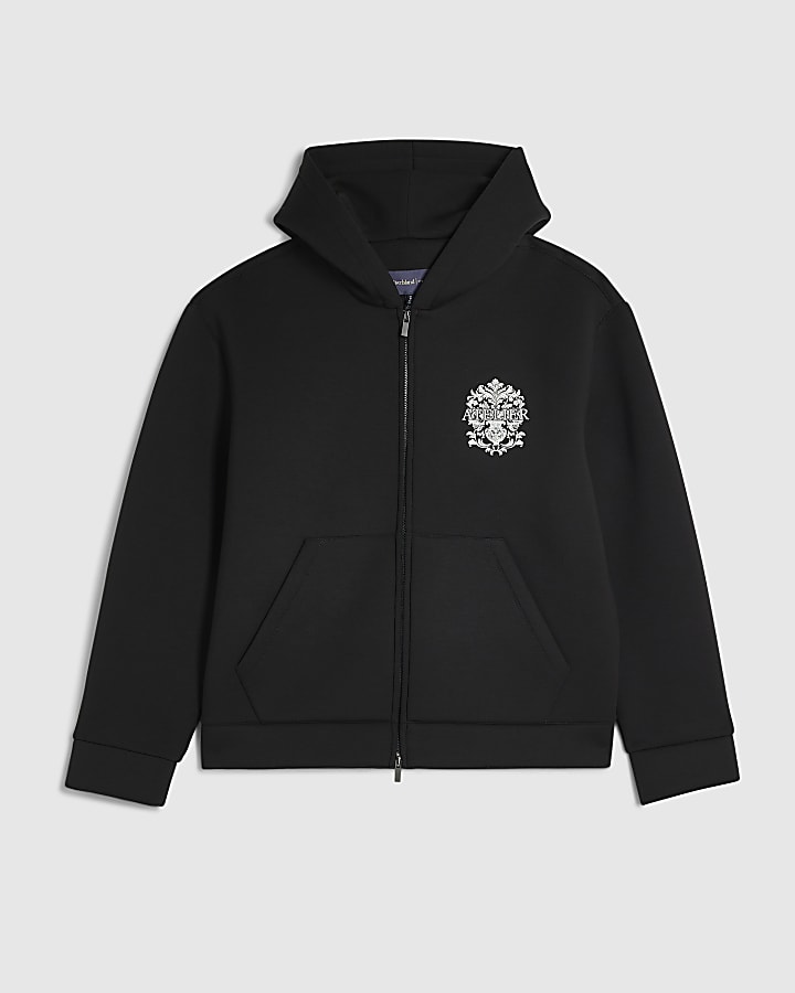 Black Premium Oversized Fit Baroque Hoodie