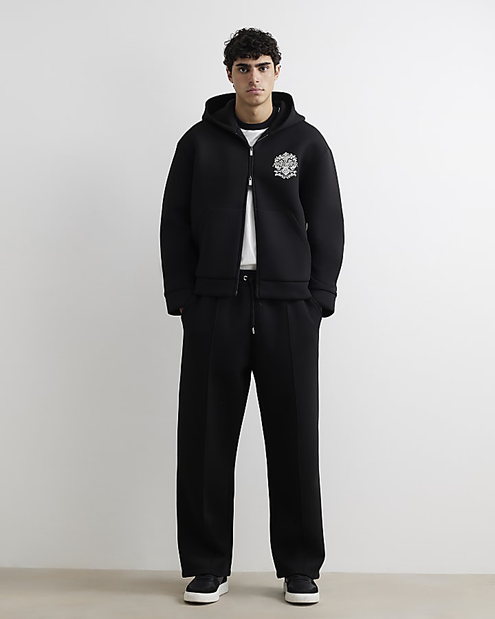 Black Premium Oversized Fit Baroque Hoodie