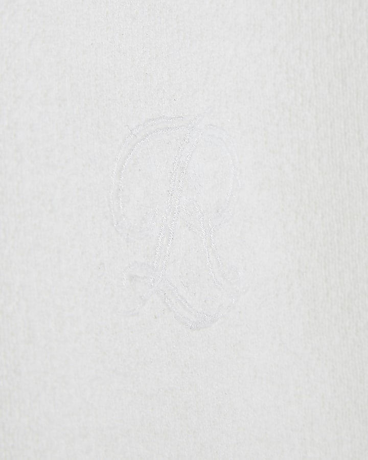 White Slim Fit Tipped Cotton Zip Polo Shirt