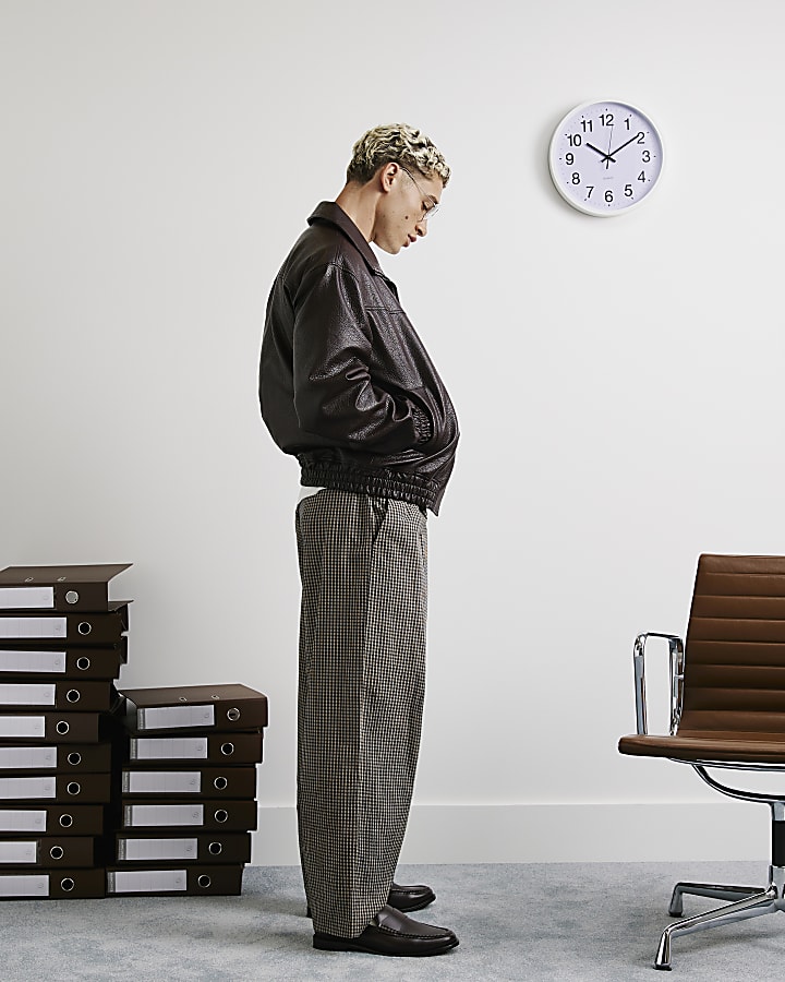 Burgundy Funnel Neck Blouson Jacket