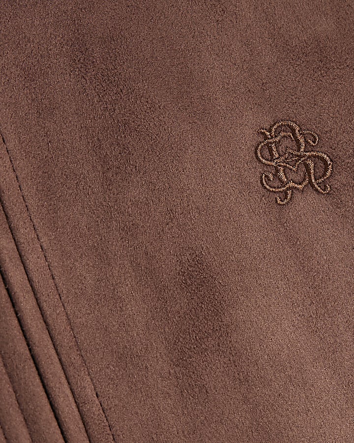 Brown Suede Bomber Jacket