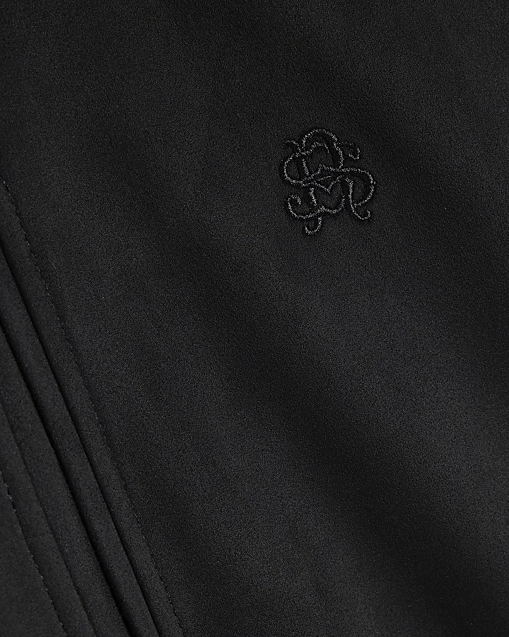 Black Faux Suede Bomber Jacket