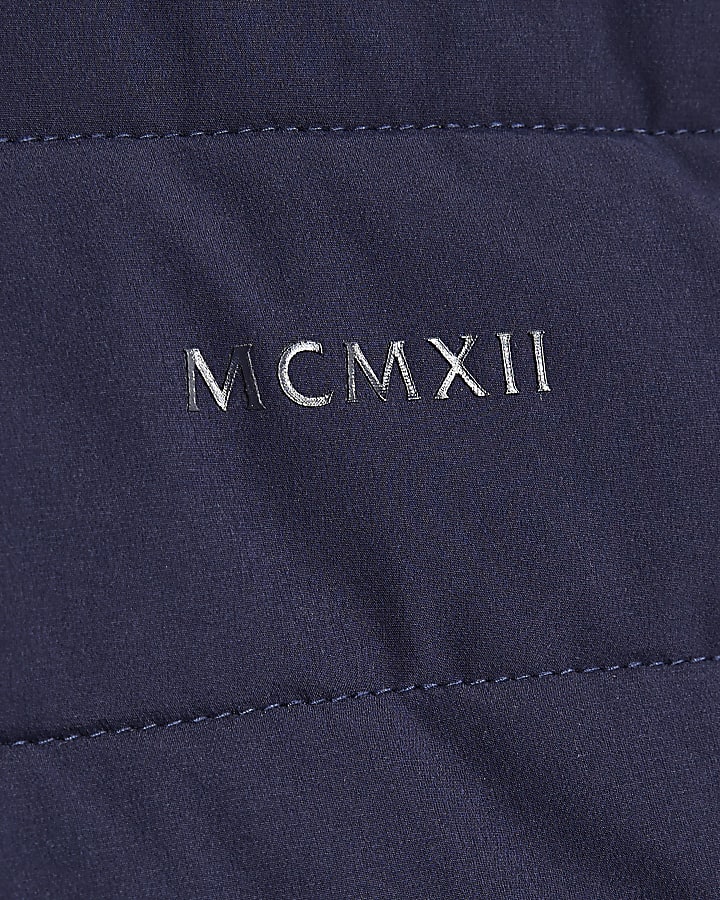 Navy Muscle Fit Cotton MCMXII Puffa Jacket