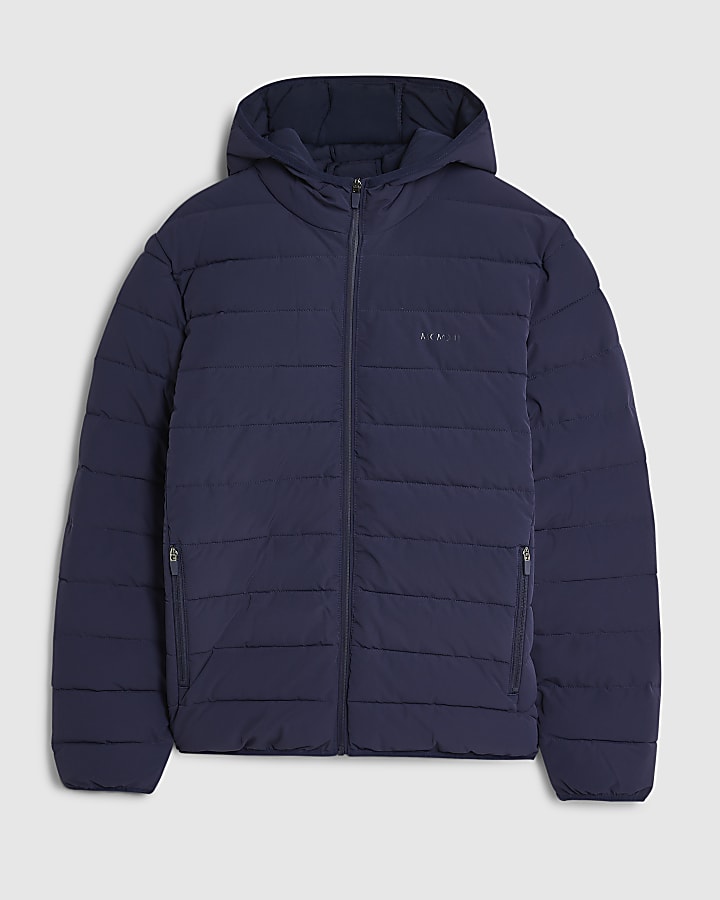 Navy Muscle Fit Cotton MCMXII Puffa Jacket