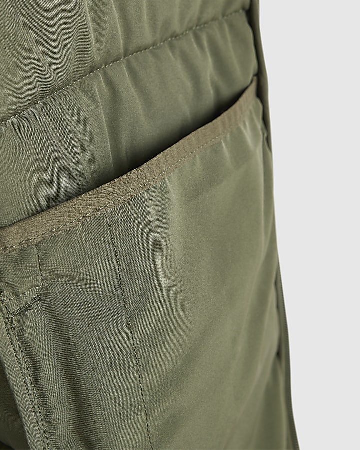 Green Muscle Fit Puffer Jacket
