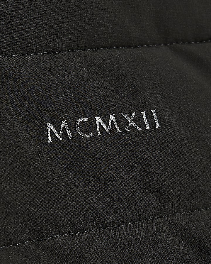 Black Muscle Fit Puffer Jacket